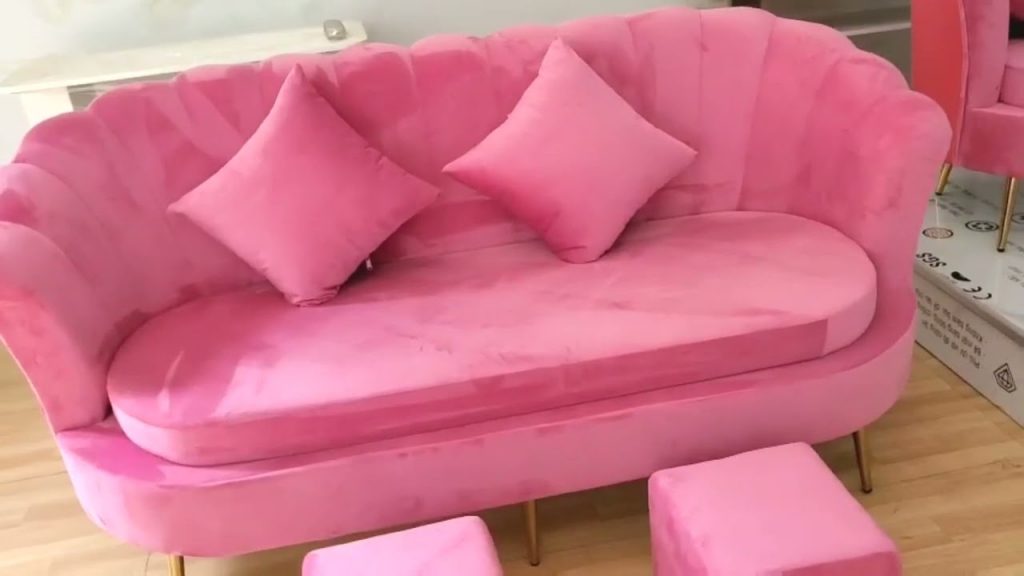 Ghế Sofa băng dài màu hồng